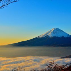 Japón Puesta de sol en el Monte Fuji