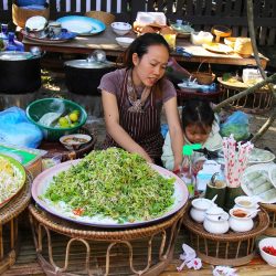 Market gardening in Laos