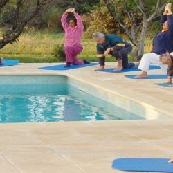 Yoga by the pool