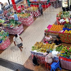 local Polynesian market top view